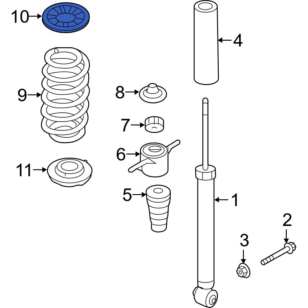 Hyundai OE 55370C1100 - Rear Upper Coil Spring Insulator