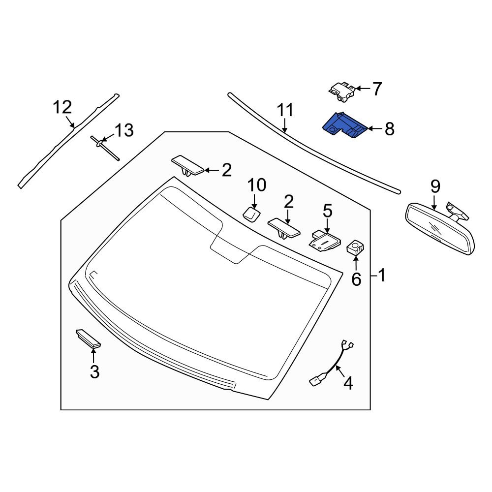 Hyundai OE 960053N5104X Front Upper Interior Rear View Mirror Cover