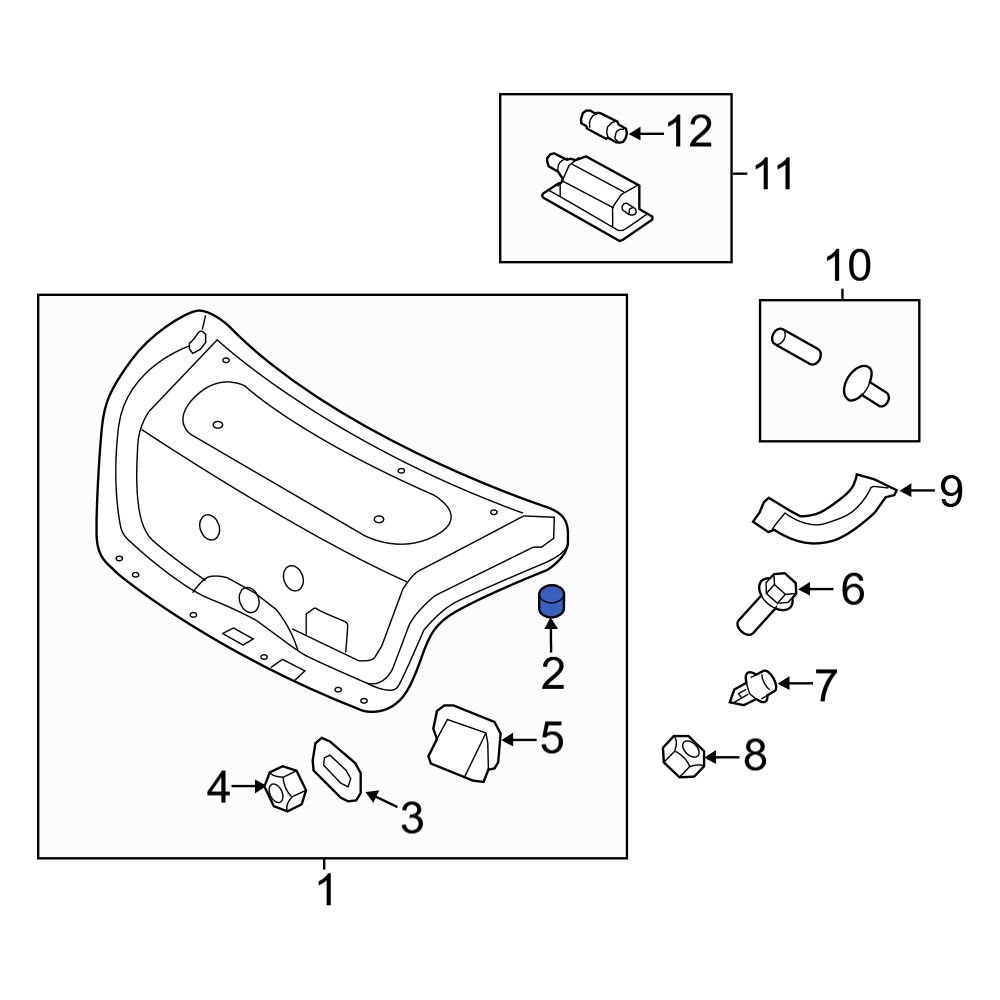 Hyundai OE 823152P000 - Rear Package Tray Trim Clip