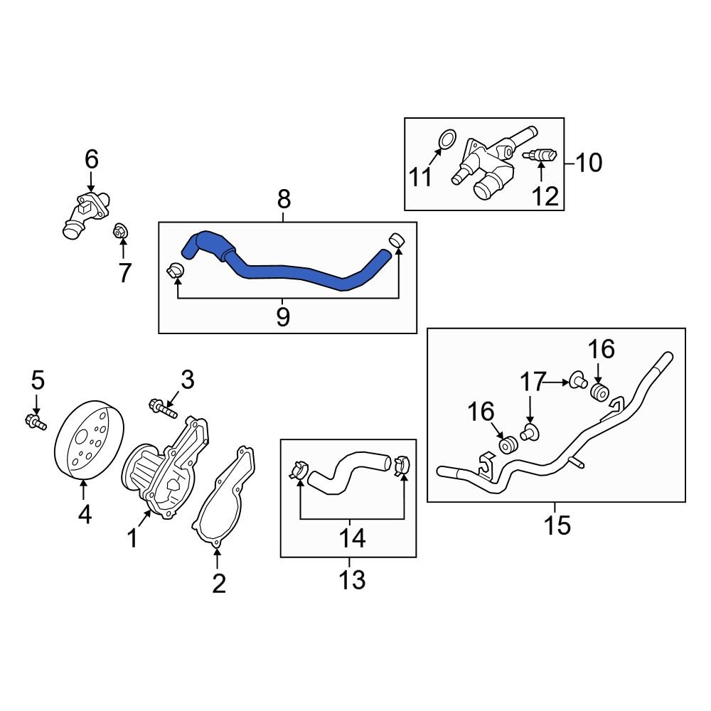 Hyundai OE 254722E000 Engine Coolant Bypass Hose