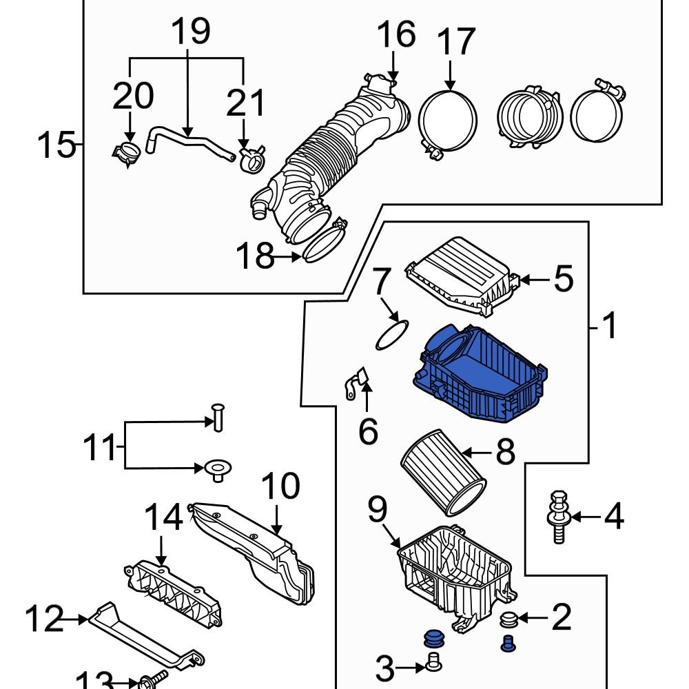 Hyundai OE 28100K9200 Air Filter and Housing Assembly