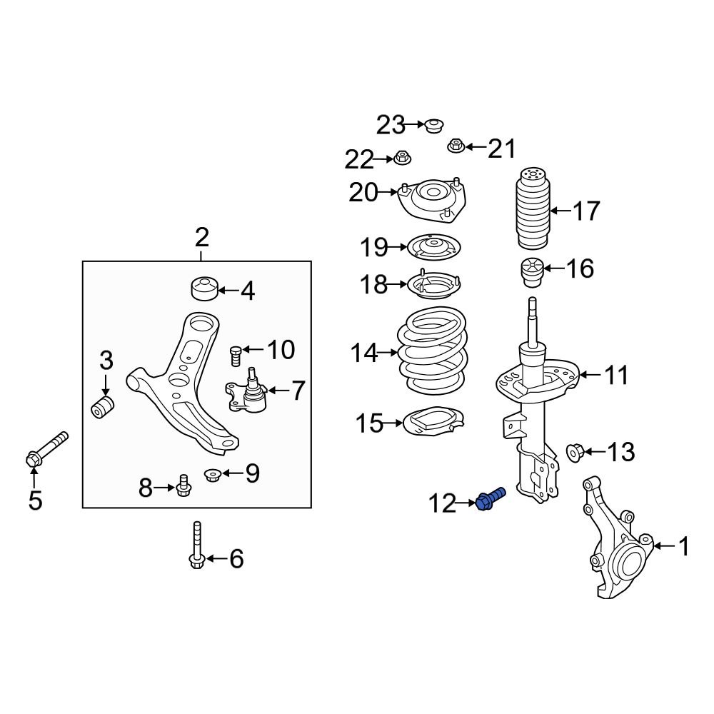 Hyundai OE 546452H000 - Front Lower Suspension Strut Bolt