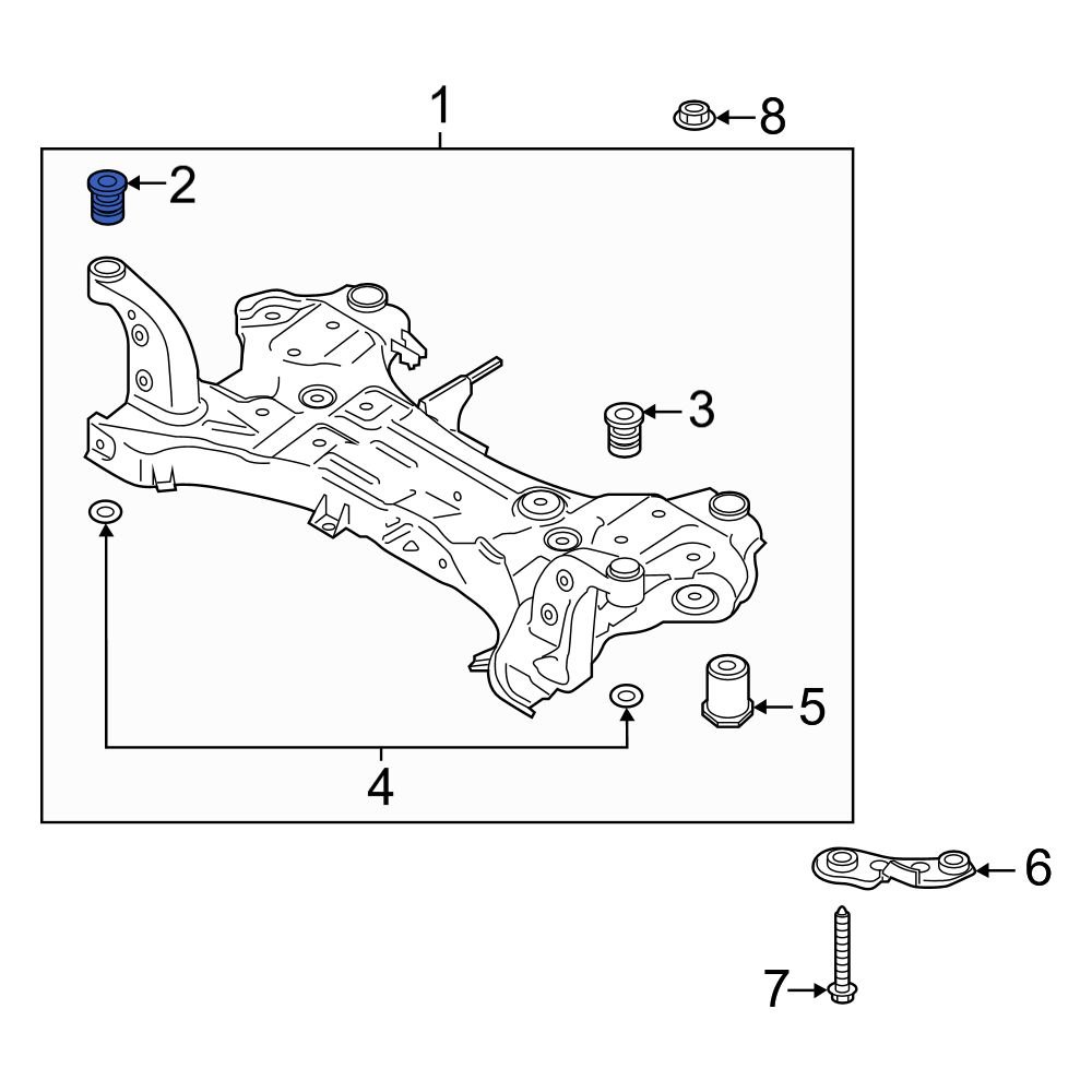 Hyundai OE 62485F2100 Front Right Upper Engine Cradle Bushing