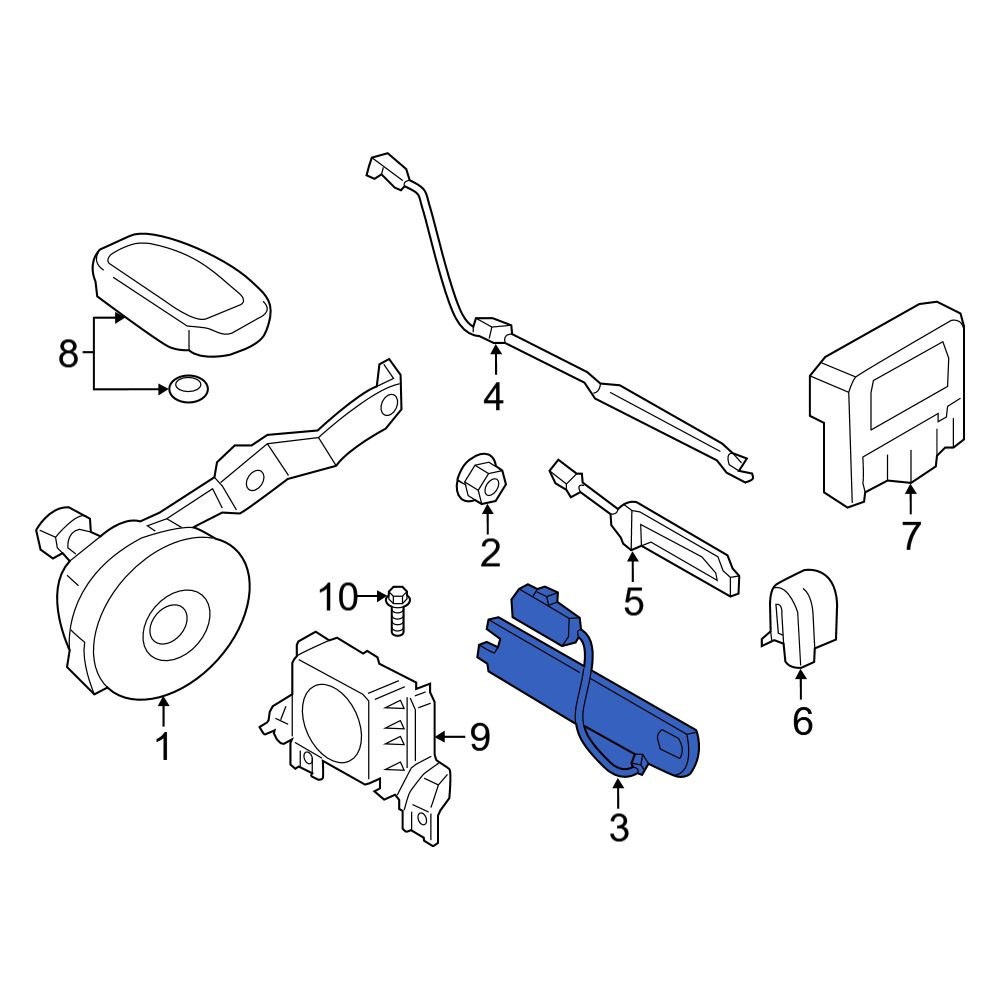 Hyundai OE 95420J4000 Front Keyless Entry Antenna