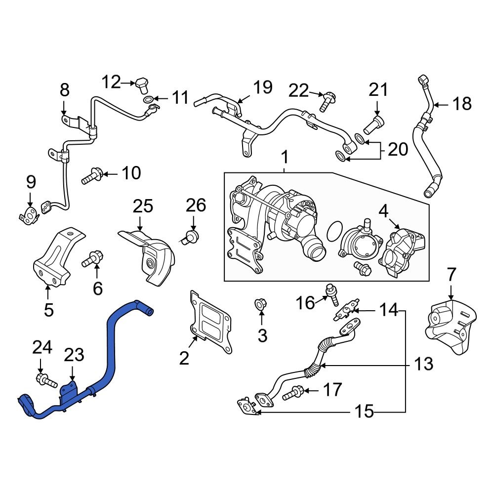 Hyundai OE 282362M901 - Turbocharger Coolant Line