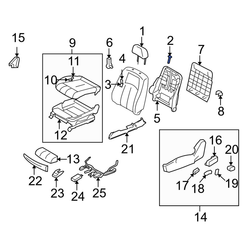 Infiniti OE 87602JK00B Front Left Headrest Guide