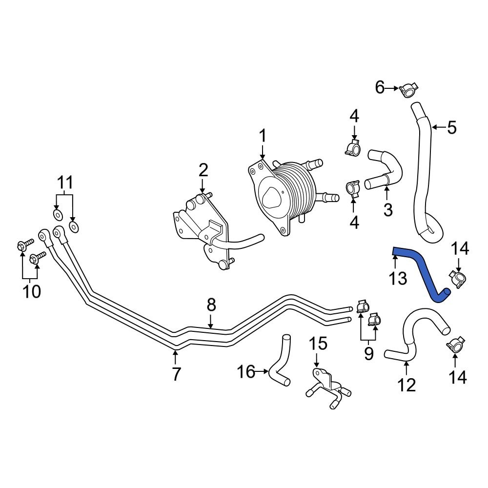Infiniti OE 216344GA0B Right Automatic Transmission Oil Cooler Hose