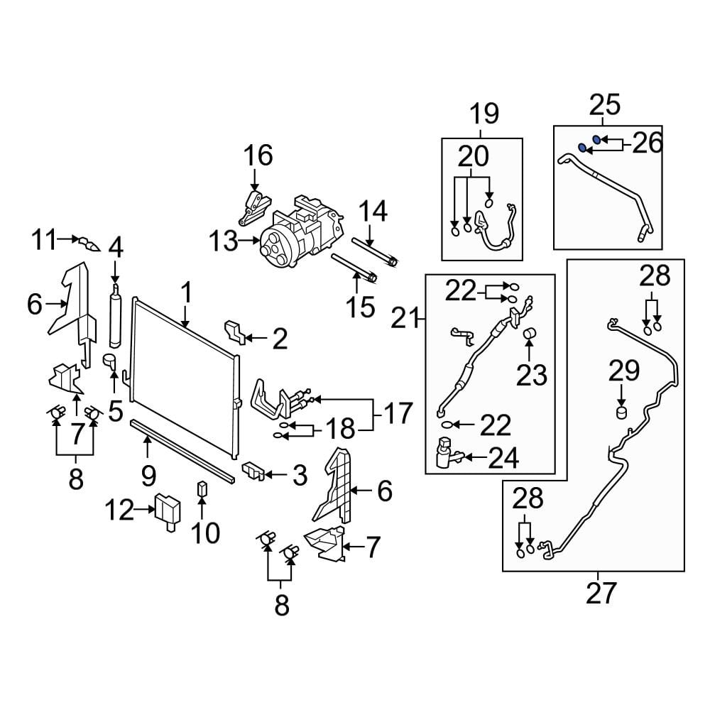 Infiniti OE 92472N823A A/C Refrigerant Line ORing