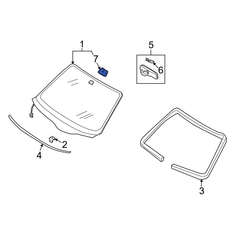 Infiniti OE 963272Y900 Front Interior Rear View Mirror Mounting Base
