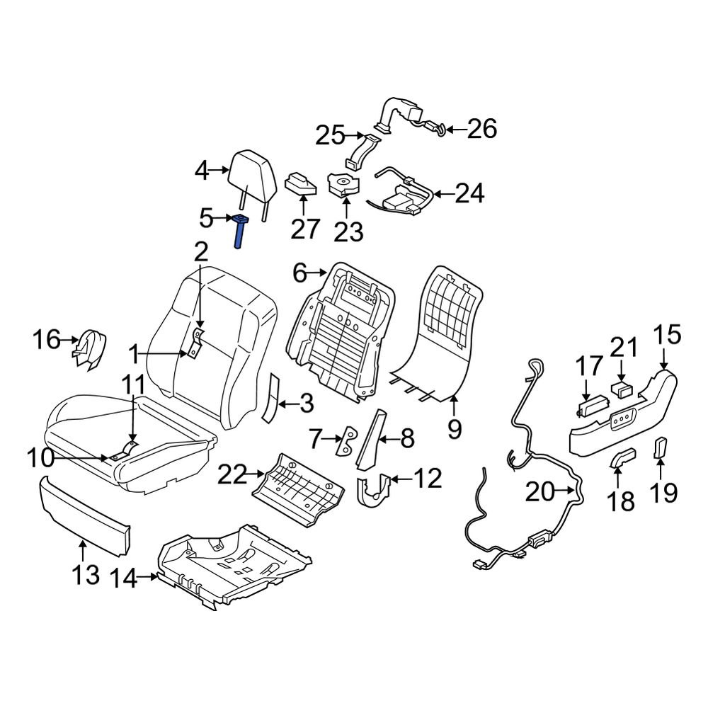 Infiniti OE 87602EG00A Front Left Headrest Guide