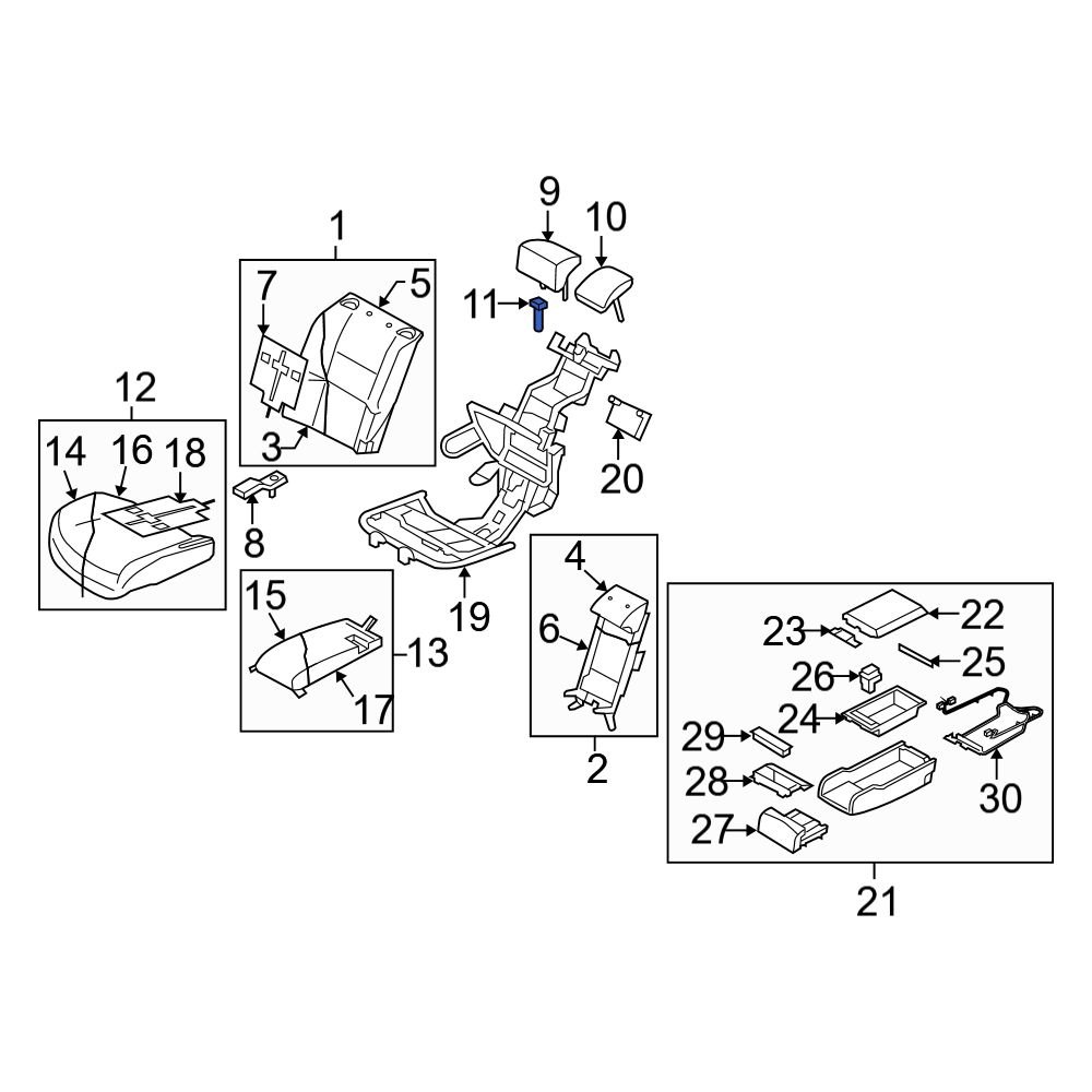 Infiniti OE 87602EG00A Front Left Headrest Guide