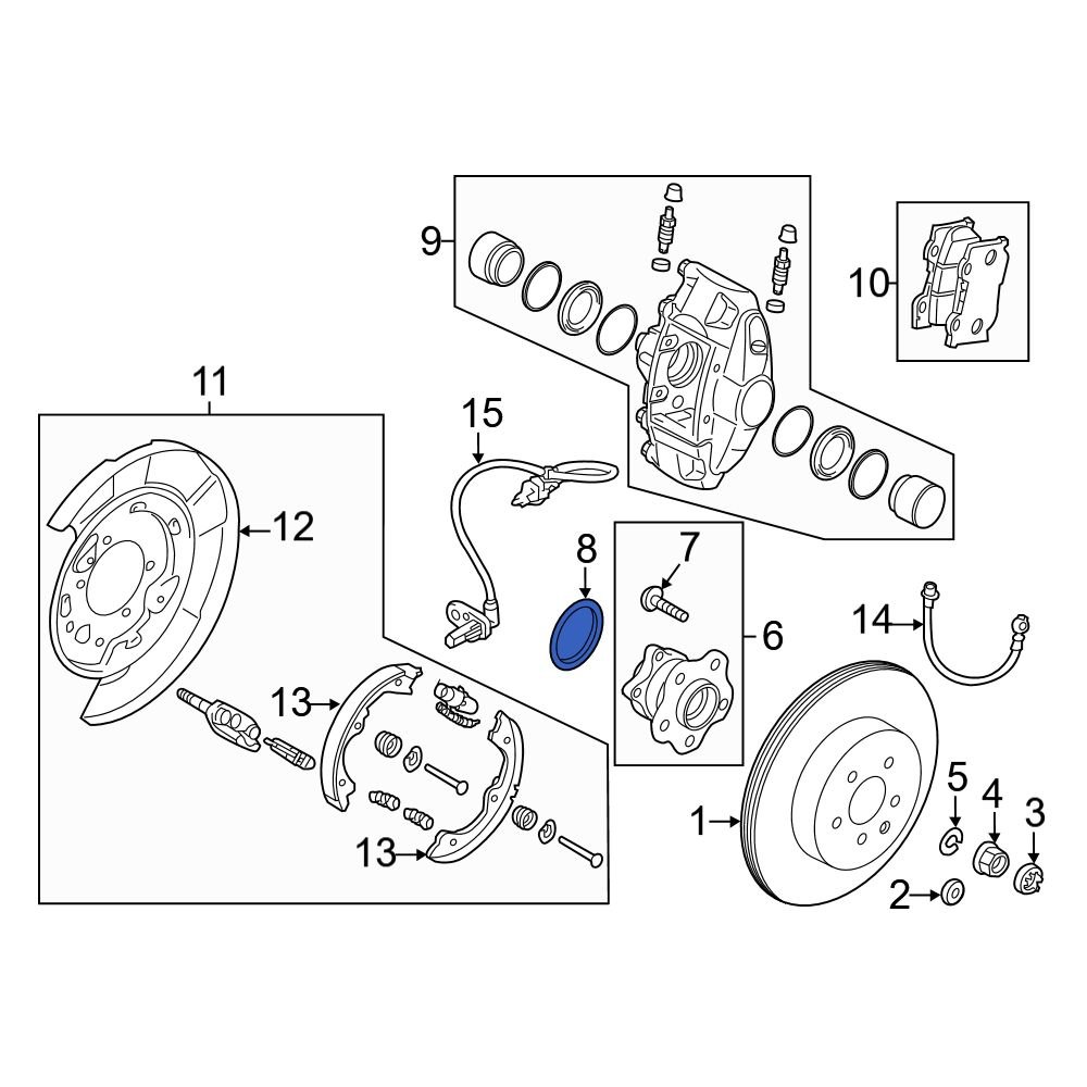 Infiniti OE 39252AR76D Rear Wheel Seal