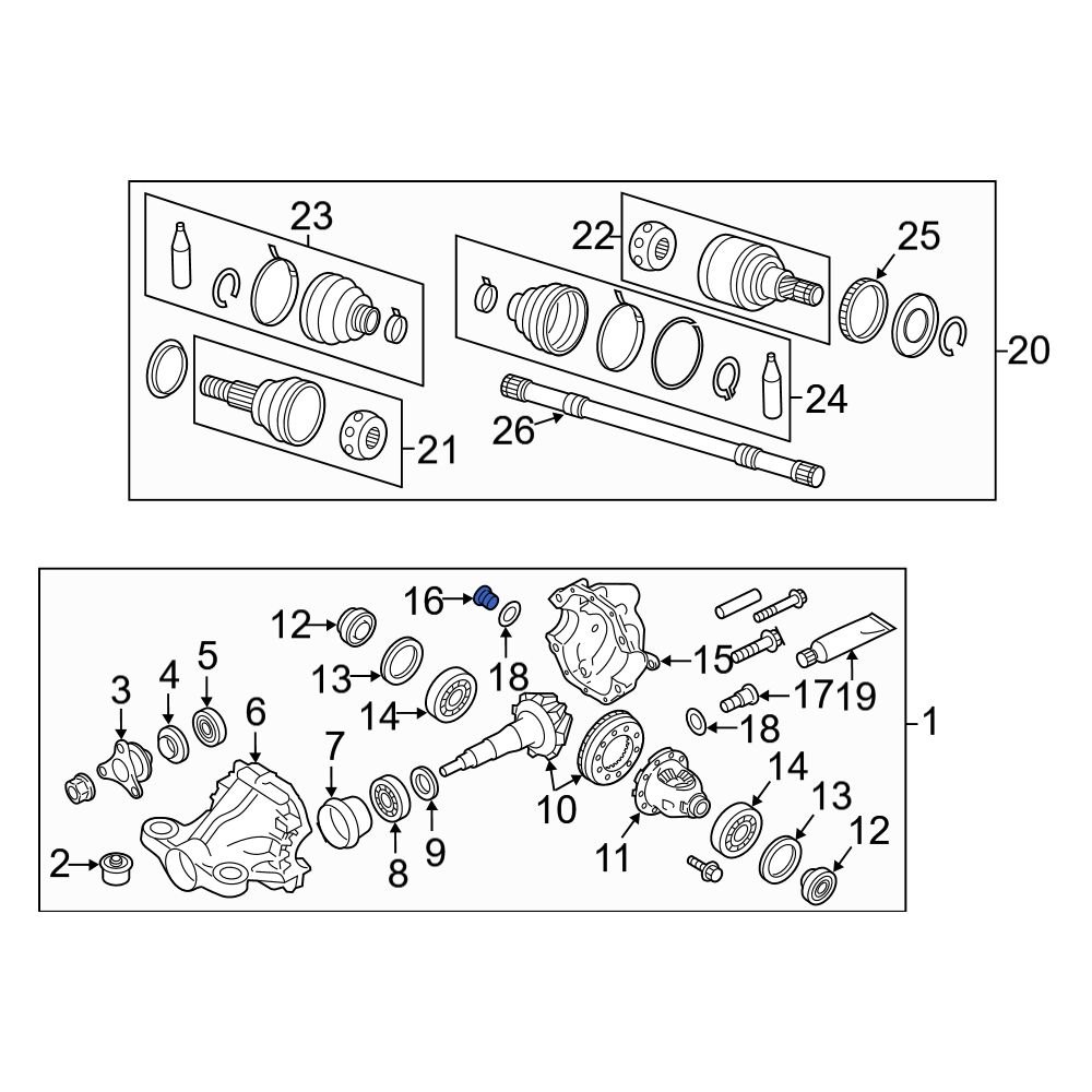 Infiniti OE 321031MG0D Differential Housing Fill Plug