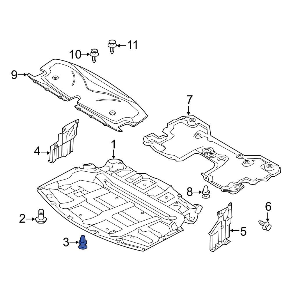 Infiniti Oe 015532dr9a - Radiator Support Access Cover Clip