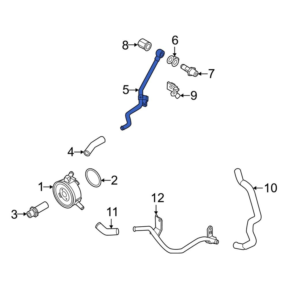 Infiniti OE 14053JA12D Front Engine Coolant Pipe