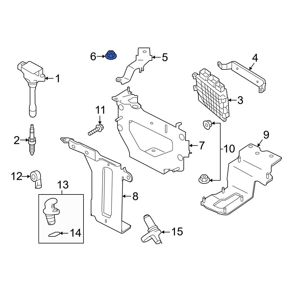 Infiniti OE 01225N6011 Rear Quarter Panel Nut
