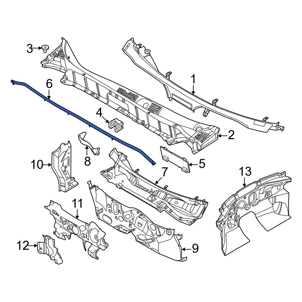 Infiniti OE 668305NA0A Front Cowl Cover Seal