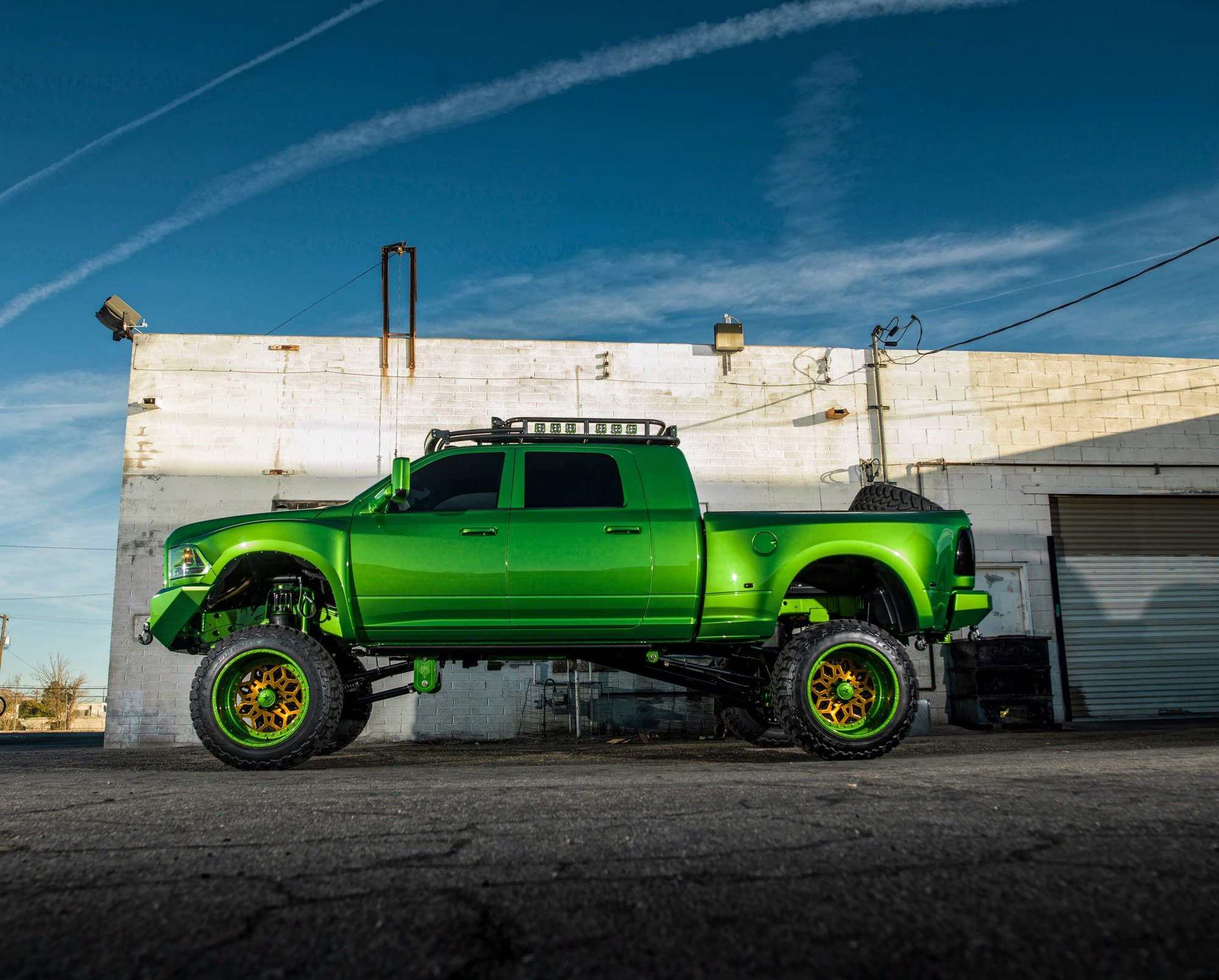 Lime Green Dodge RamLime. 