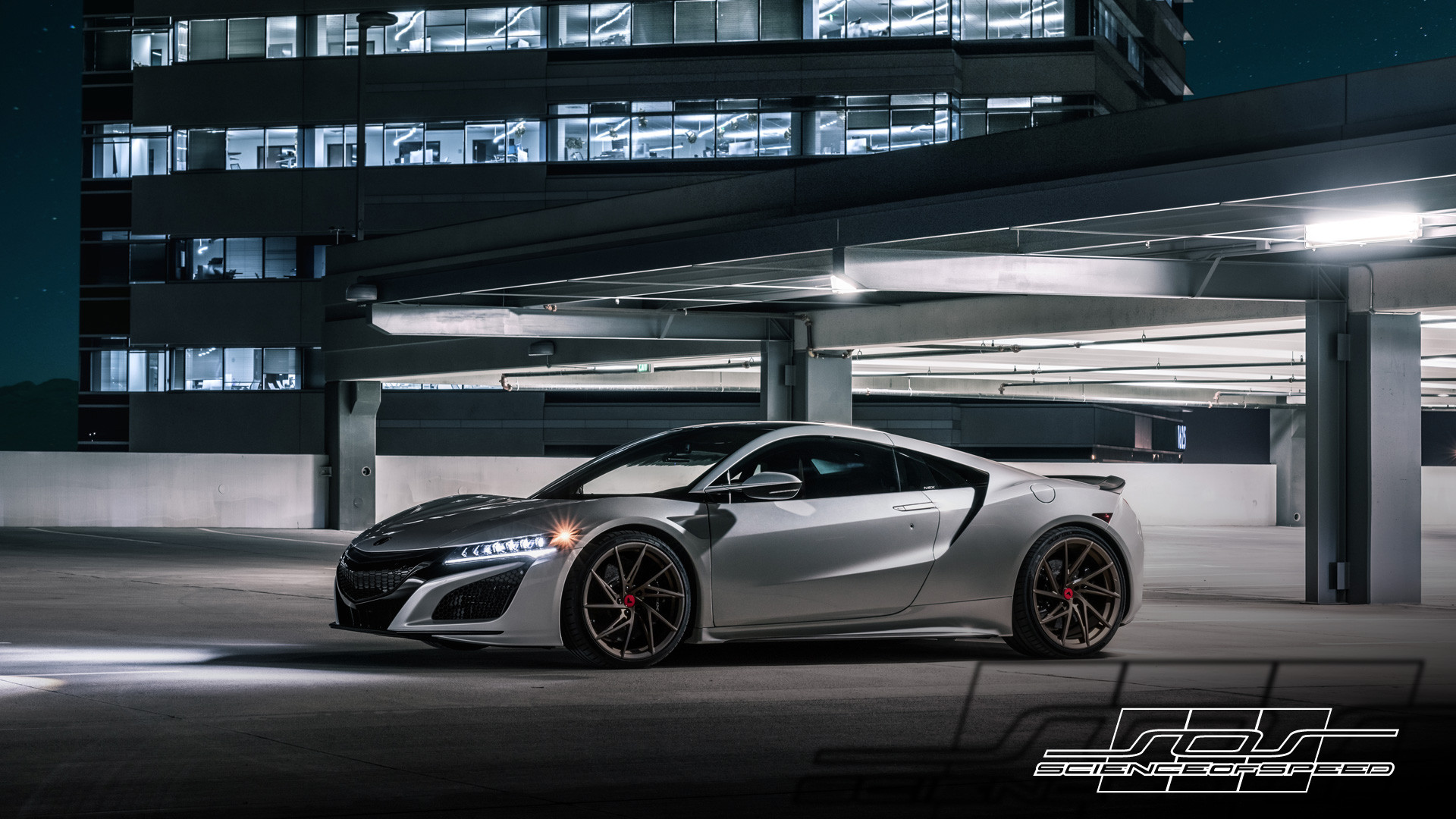 Aftermarket LED Headlights on Silver Acura NSX - Photo by Vorsteiner