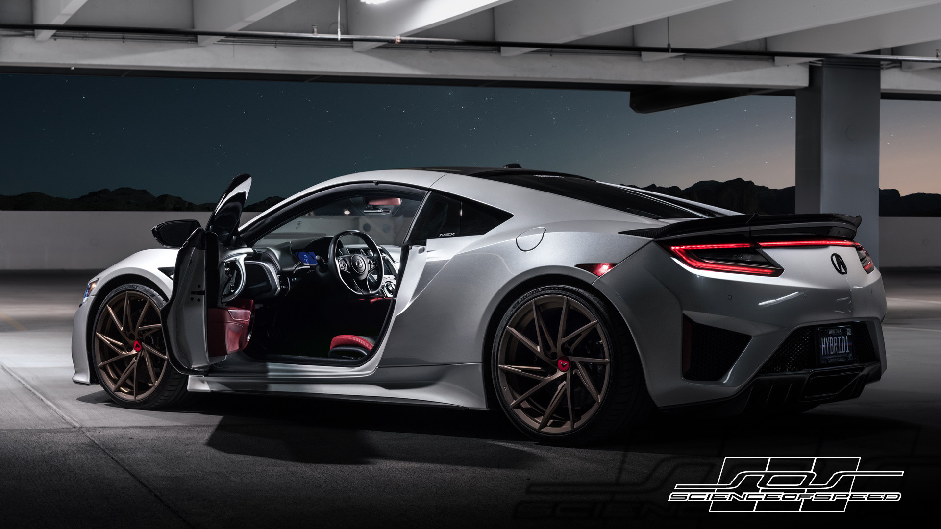 Custom Silver Acura NSX Side Skirts - Photo by Vorsteiner