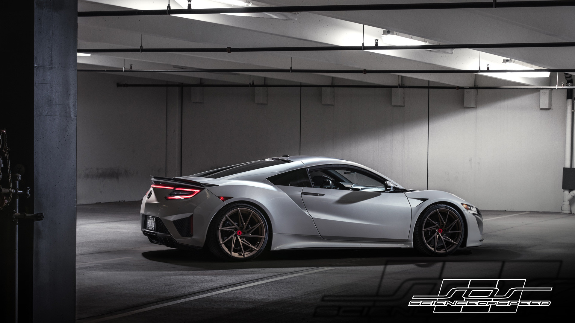 Aftermarket Rear Spoiler on Silver Acura NSX - Photo by Vorsteiner
