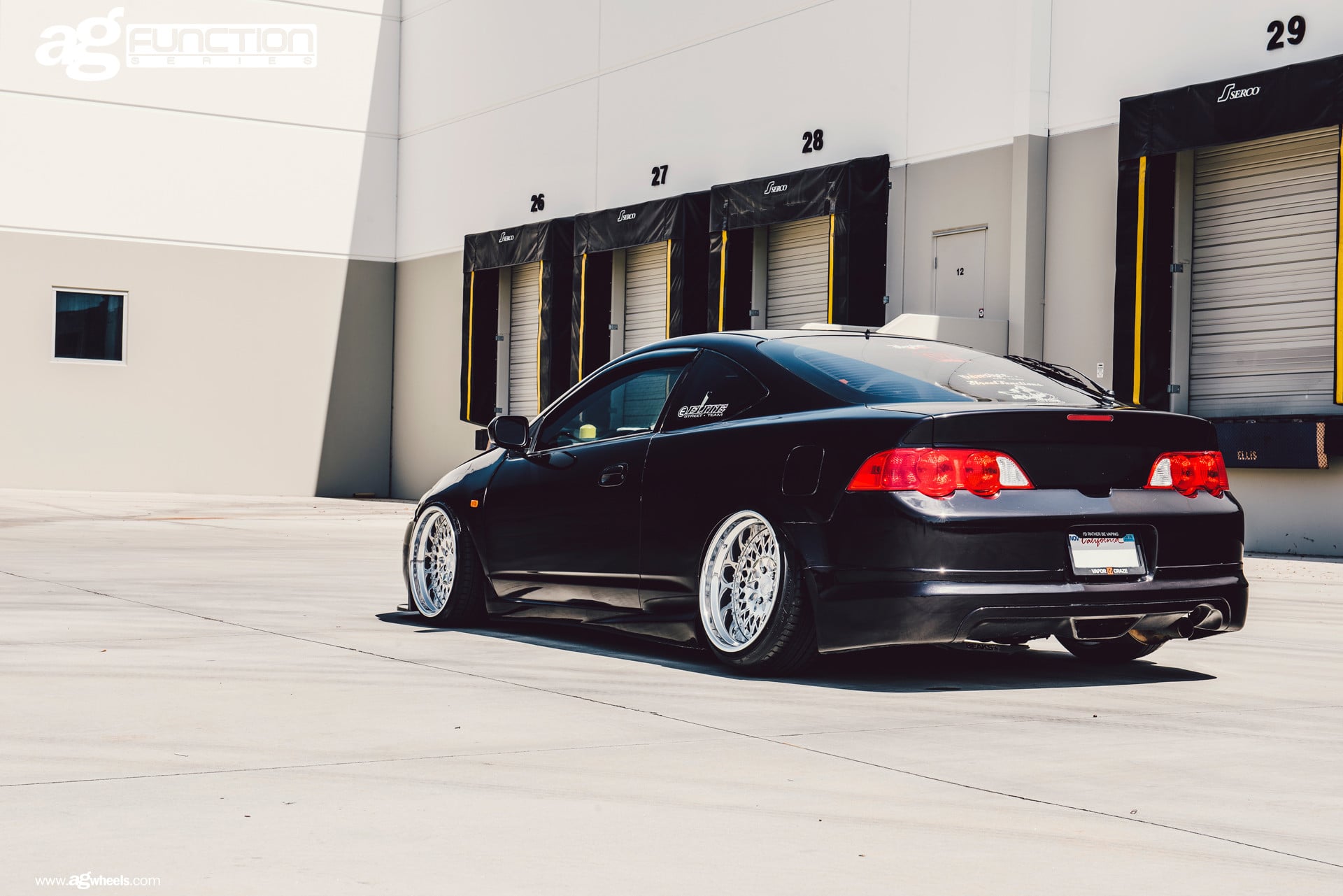 Black Acura RSX with Aftermarket Rear Diffuser - Photo by Avant Garde Wheels