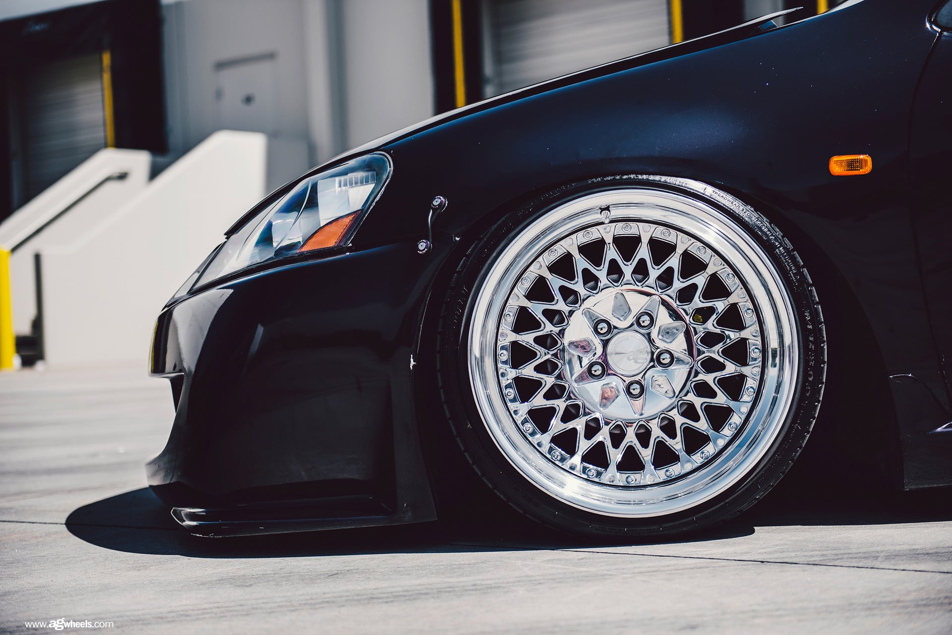 Black Acura RSX with Polished Avant Garde Wheels - Photo by Avant Garde Wheels