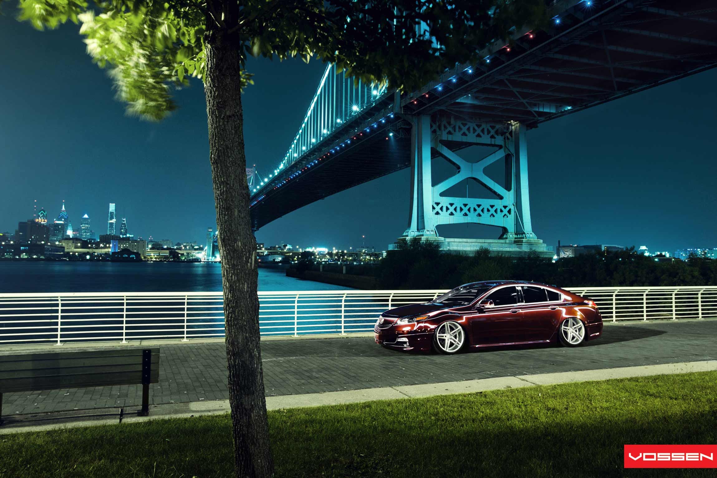 Chrome CV5 Vossen Rims on Red Acura TL - Photo by Vossen
