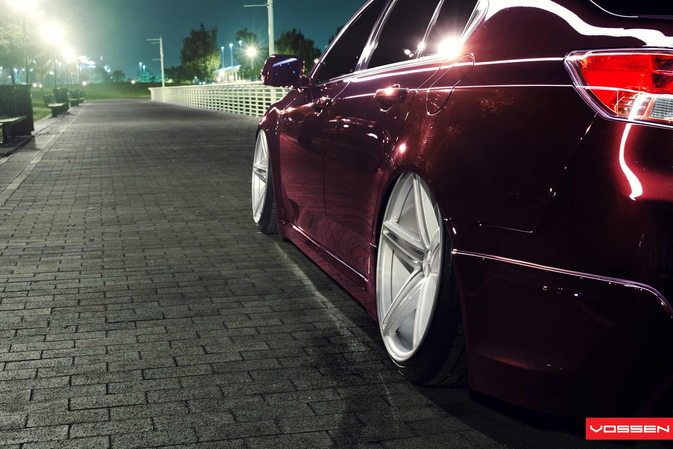 Red Acura TL on Custom Chrome Vossen Wheels - Photo by Vossen