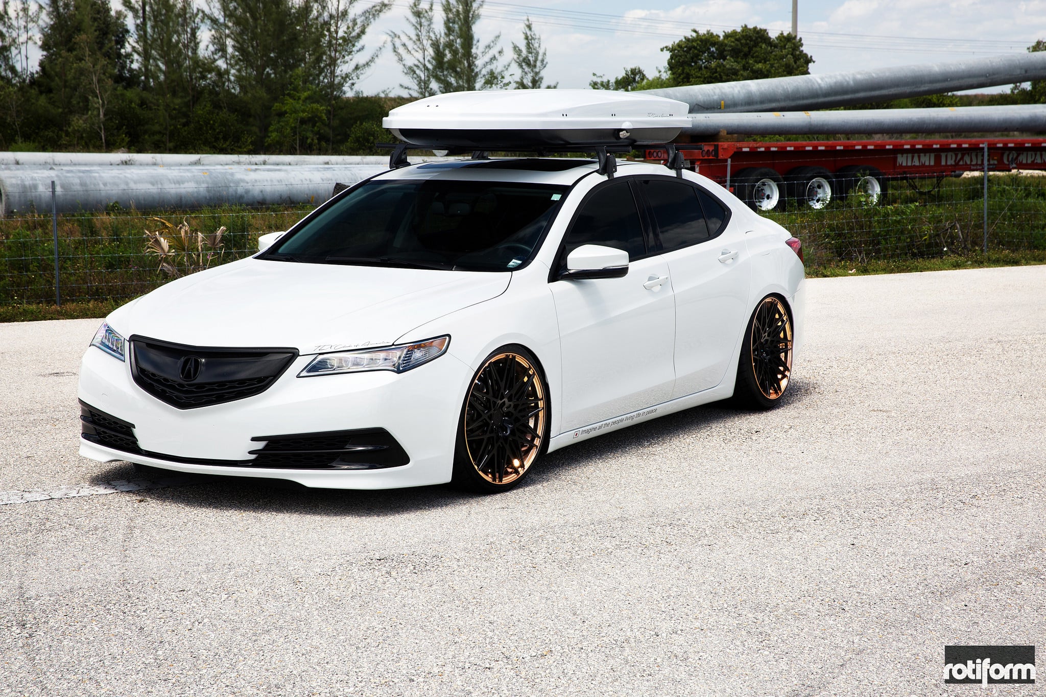 Diamond White Acura TLX on Black Rotiform Wheels - Photo by Rotiform