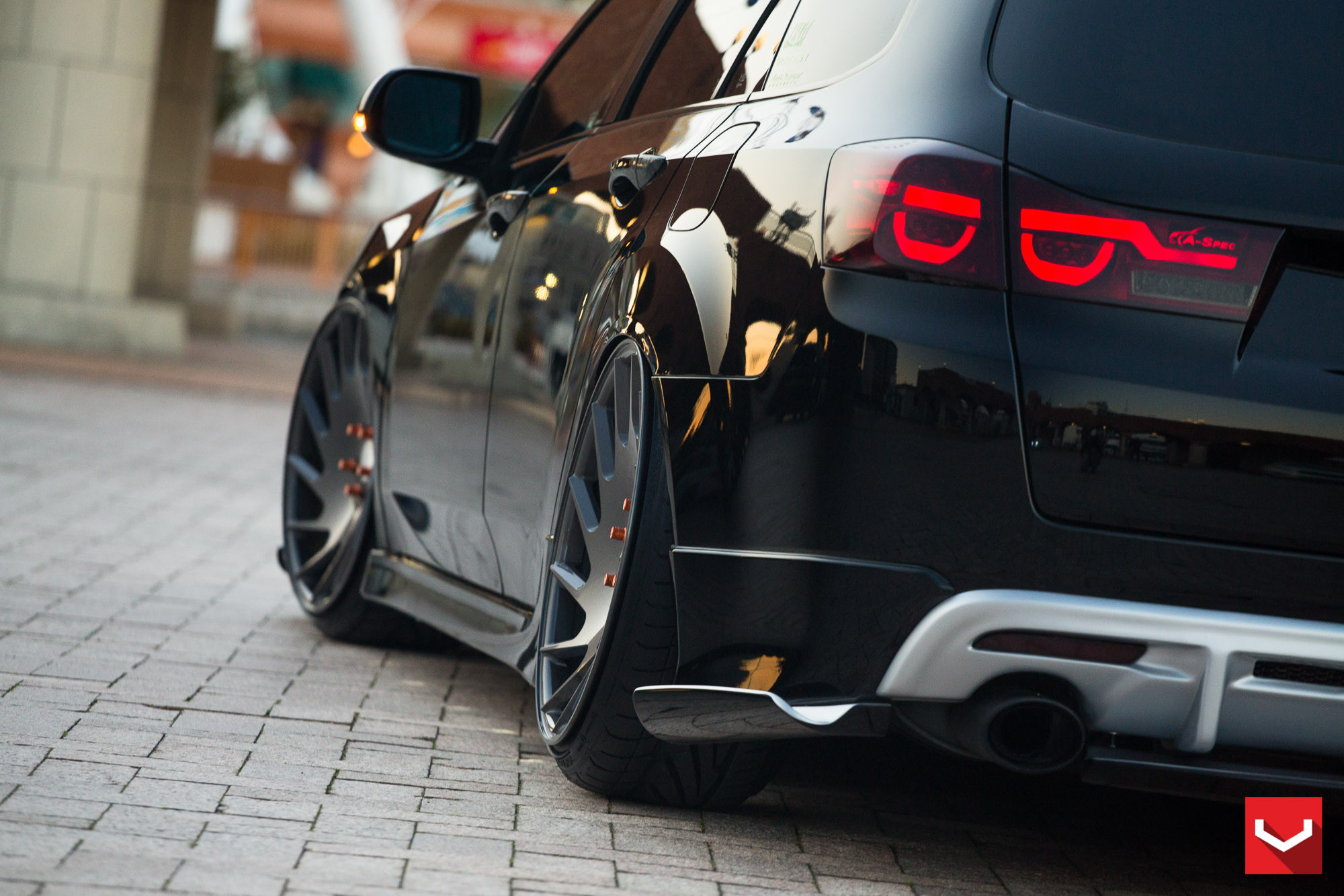 A-Spec Taillights on Black Acura TSX - Photo by Vossen