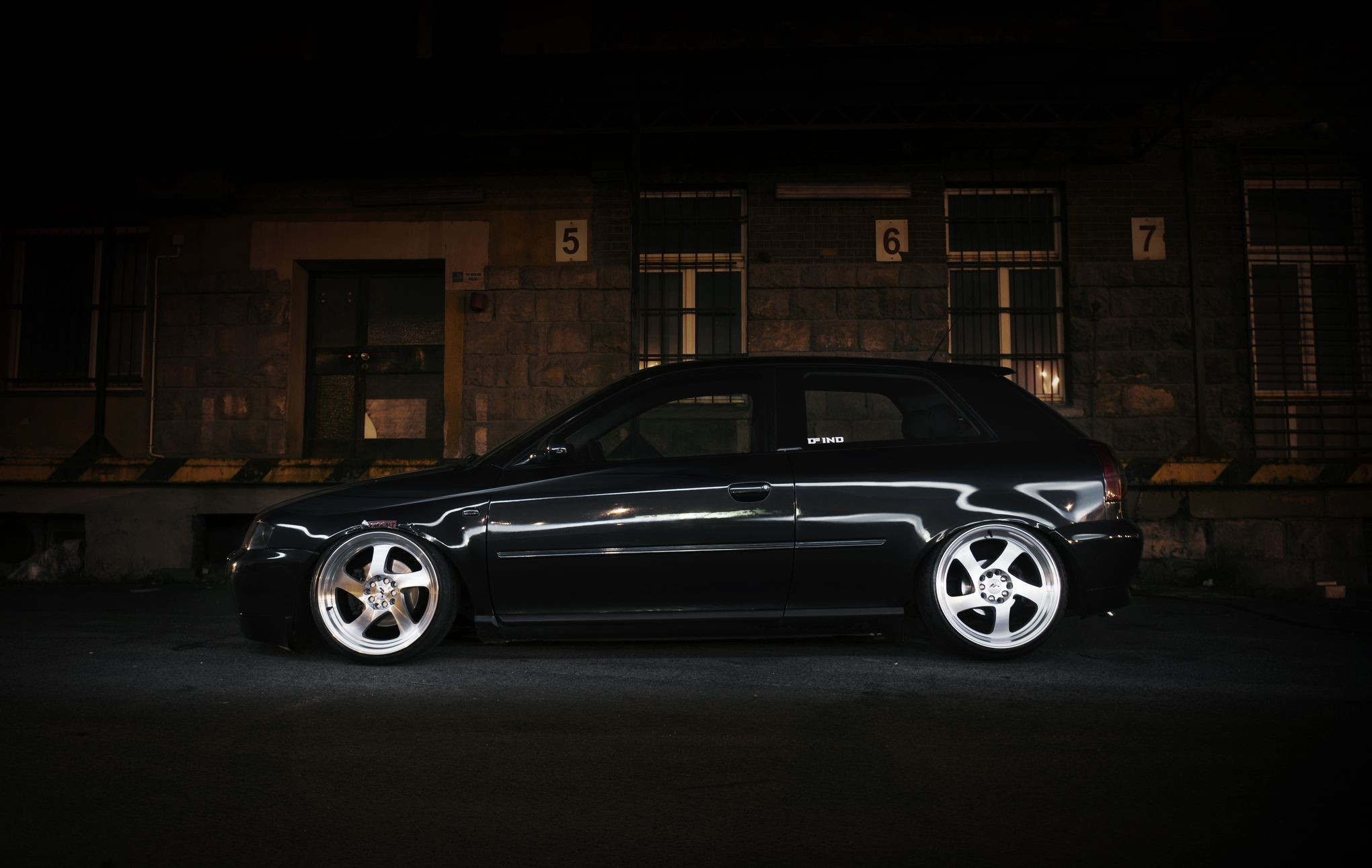 Aftermarket Side Skirts on Black Audi A3 - Photo by JR Wheels