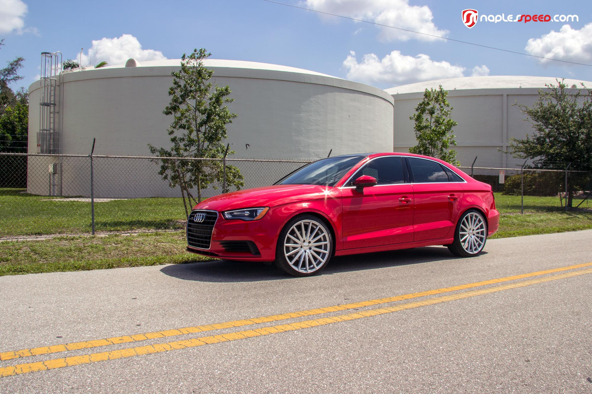 Chrome VFS Series Vossen Rims on Red Audi A3 - Photo by Vossen