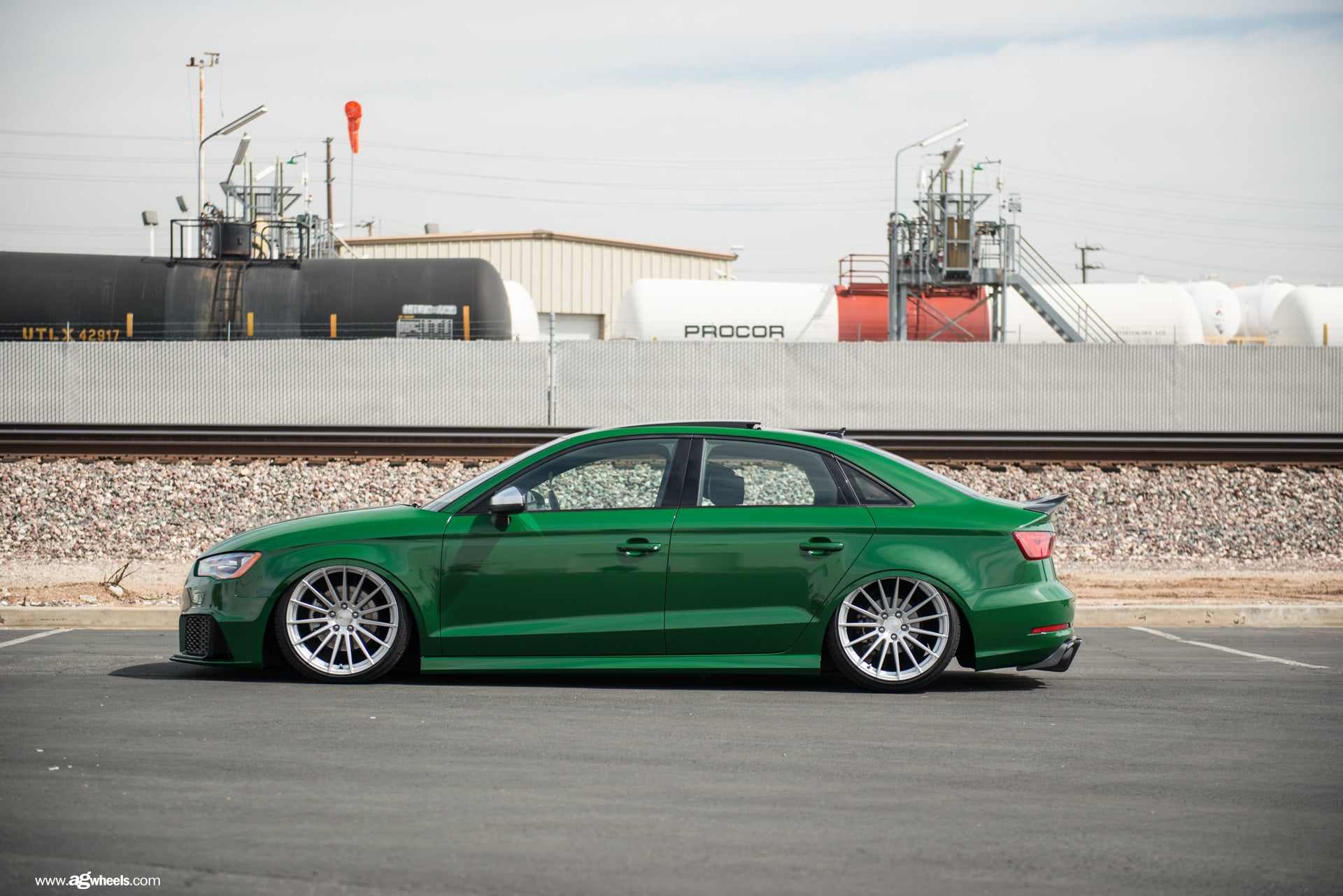 Custom Avant Garde Rims on Green Audi A3 - Photo by Avant Garde Wheels