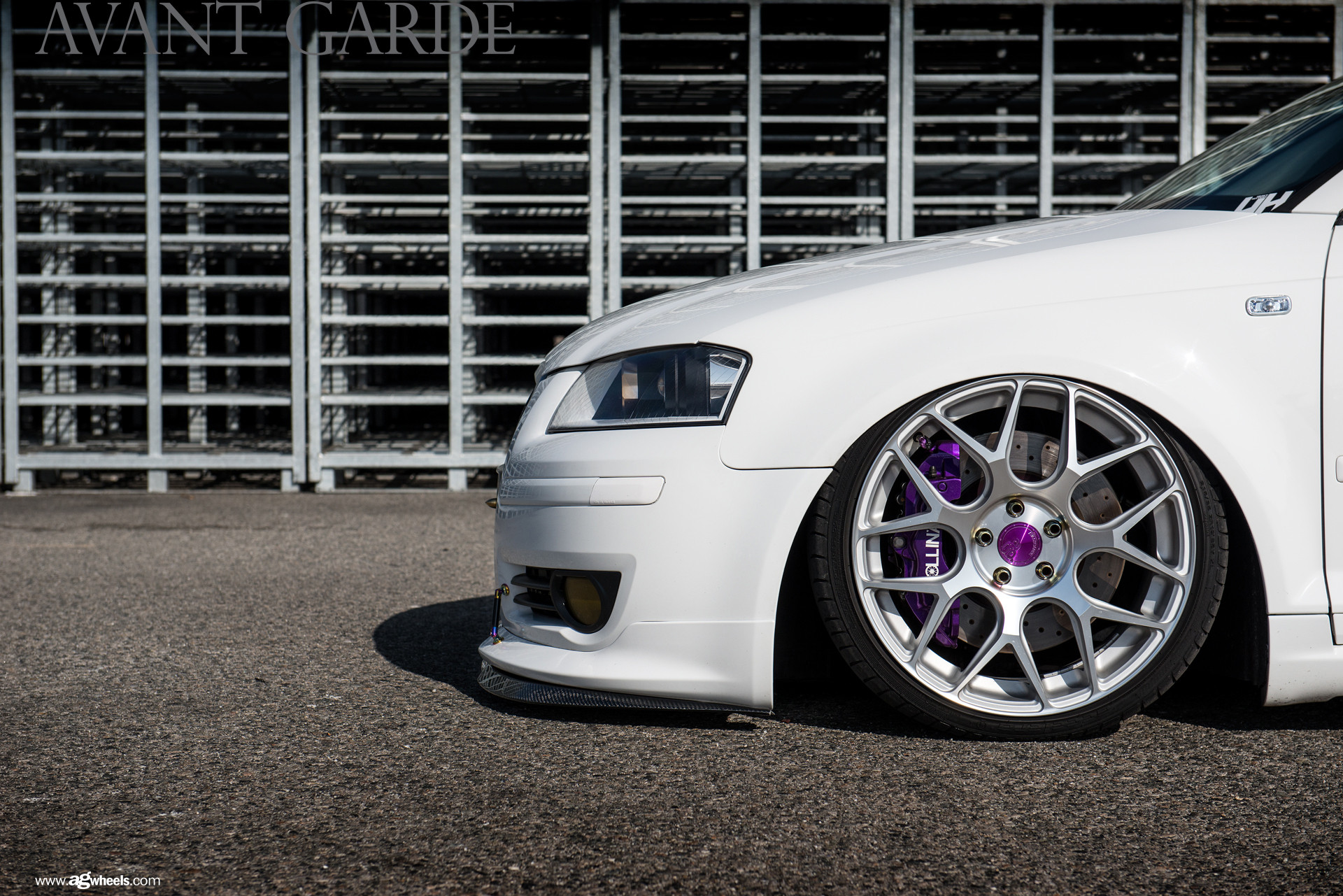 White Audi A3 with Custom Polished Avant Garde Rims - Photo by Avant Garde Wheels
