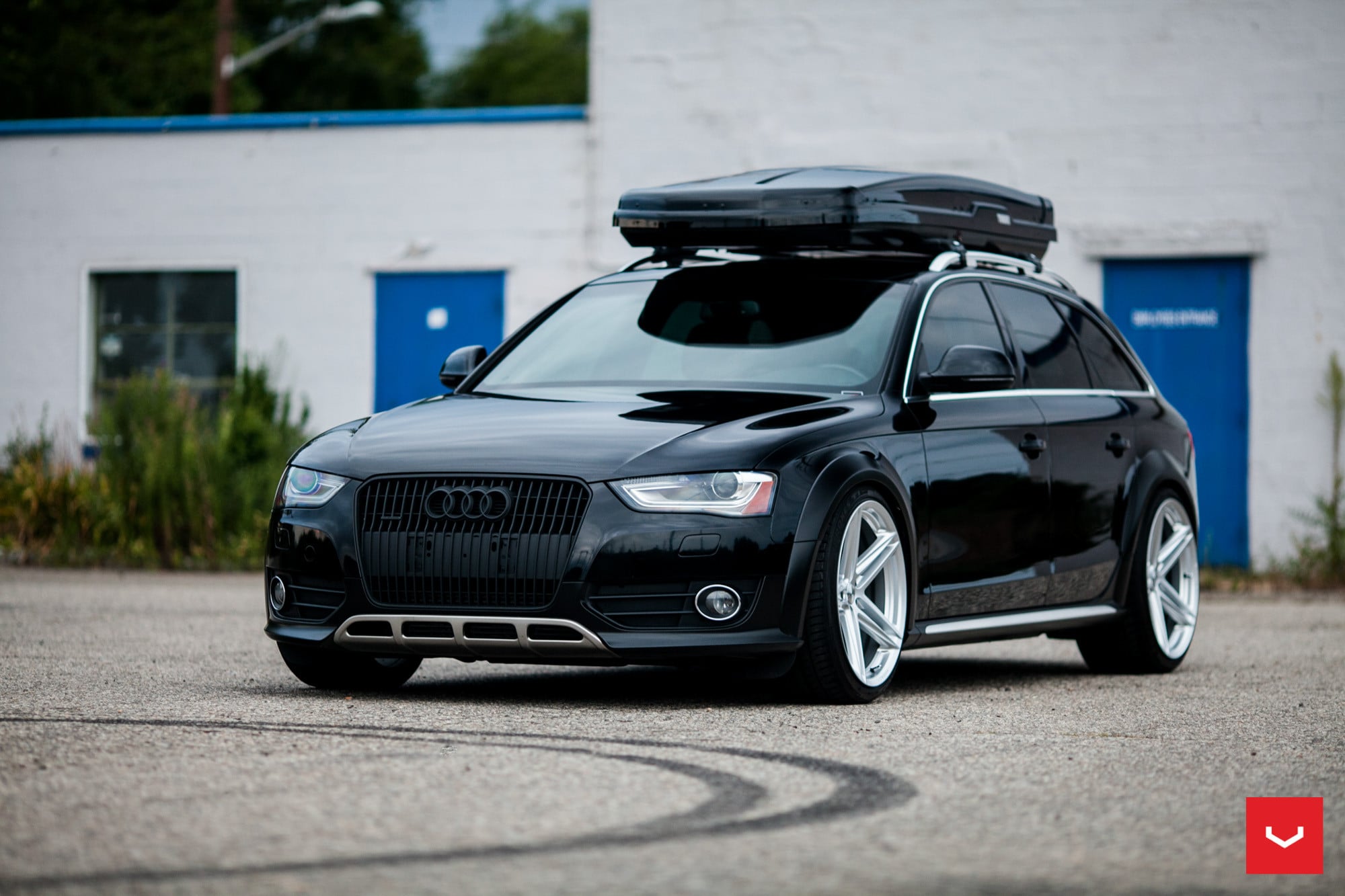 Black Audi A4 with Roof Rack - Photo by Vossen