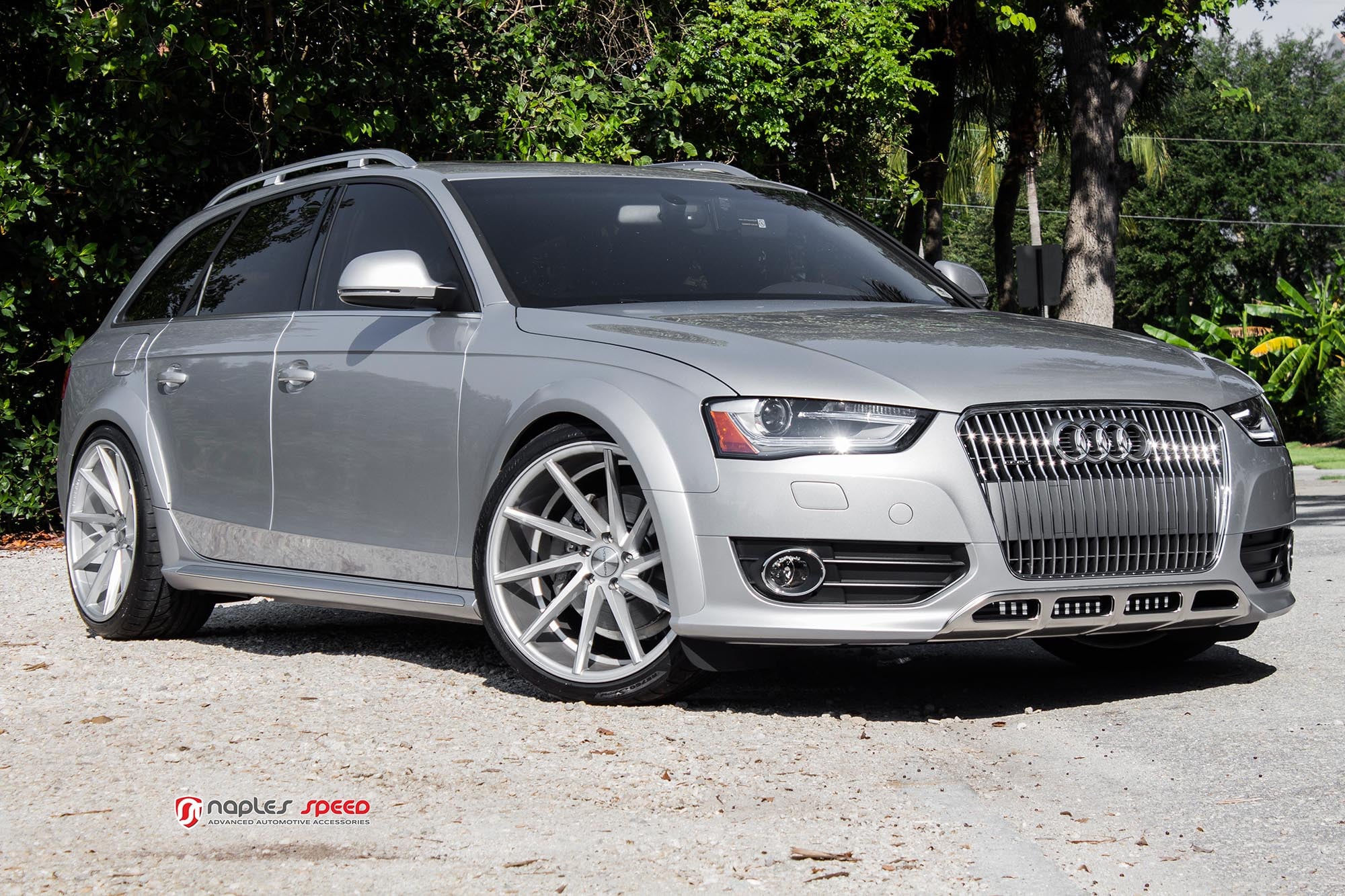 Silver Audi A4 with Custom Polished Grille - Photo by Vossen