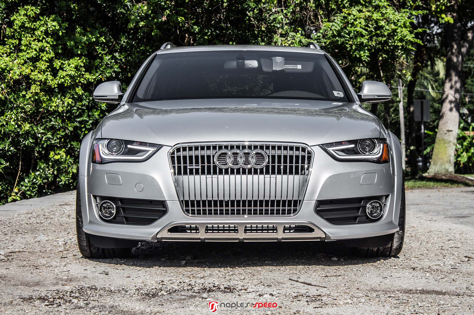 Audi A4 with Custom Chrome Front Lip - Photo by Vossen