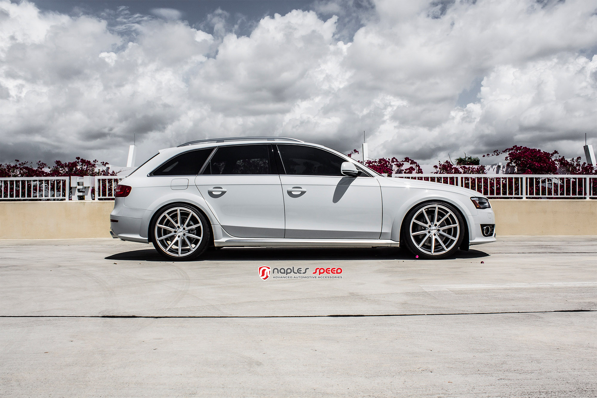 Custom Chrome Vossen Rims on White Audi A4 - Photo by Vossen
