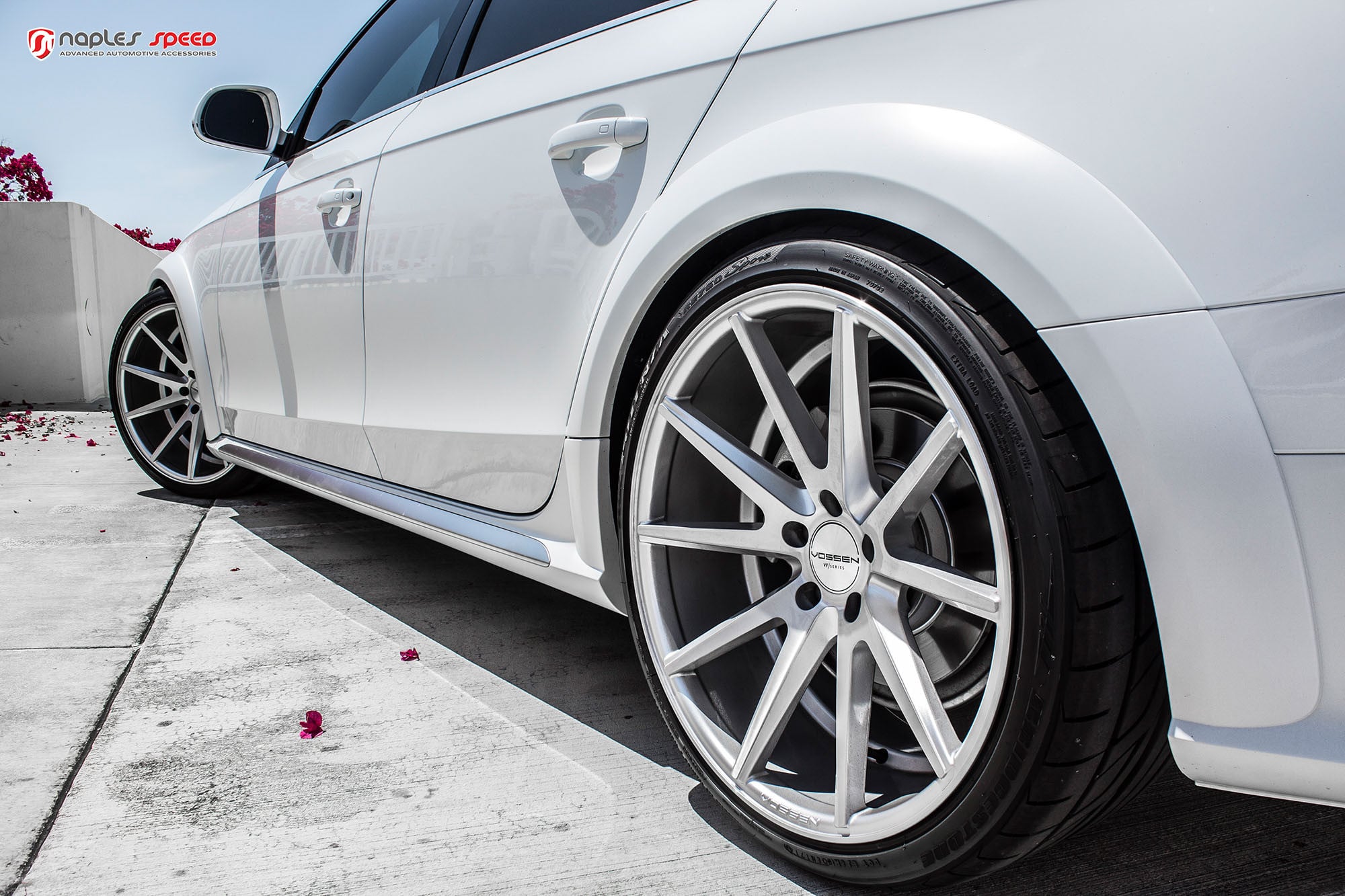 Audi A4 with Color Matched Custom Fender Flares - Photo by Vossen
