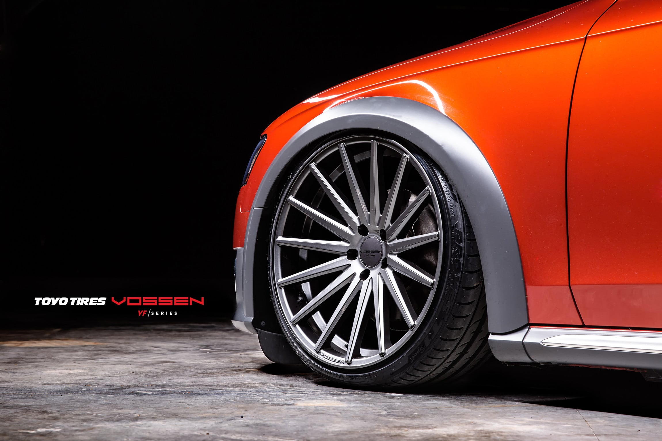 Vossen VFs Wheels on Orange Audi A4 - Photo by Vossen
