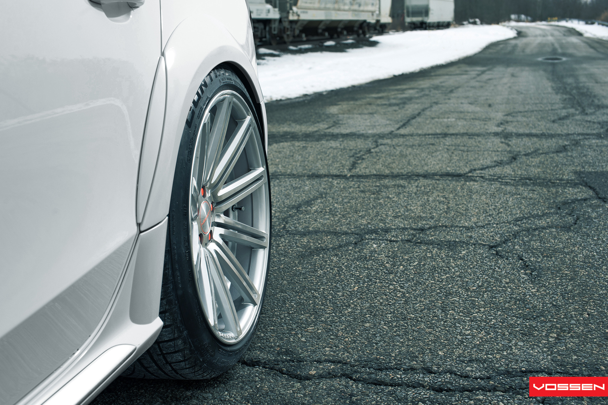 Custom Chrome Vossen Rims on White Audi A4 - Photo by Vossen