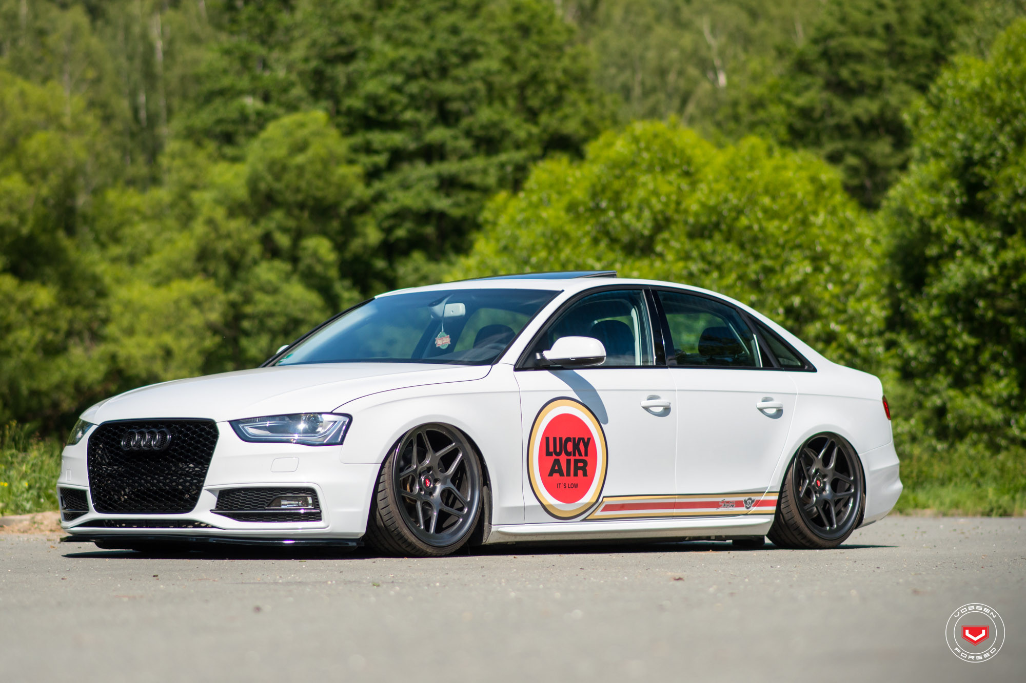 Custom White Lowered Audi A4 - Photo by Vossen