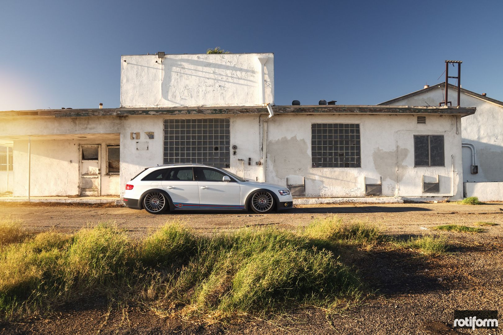 Satin Silver Rotiform Wheels on White Audi A4 - Photo by Rotiform