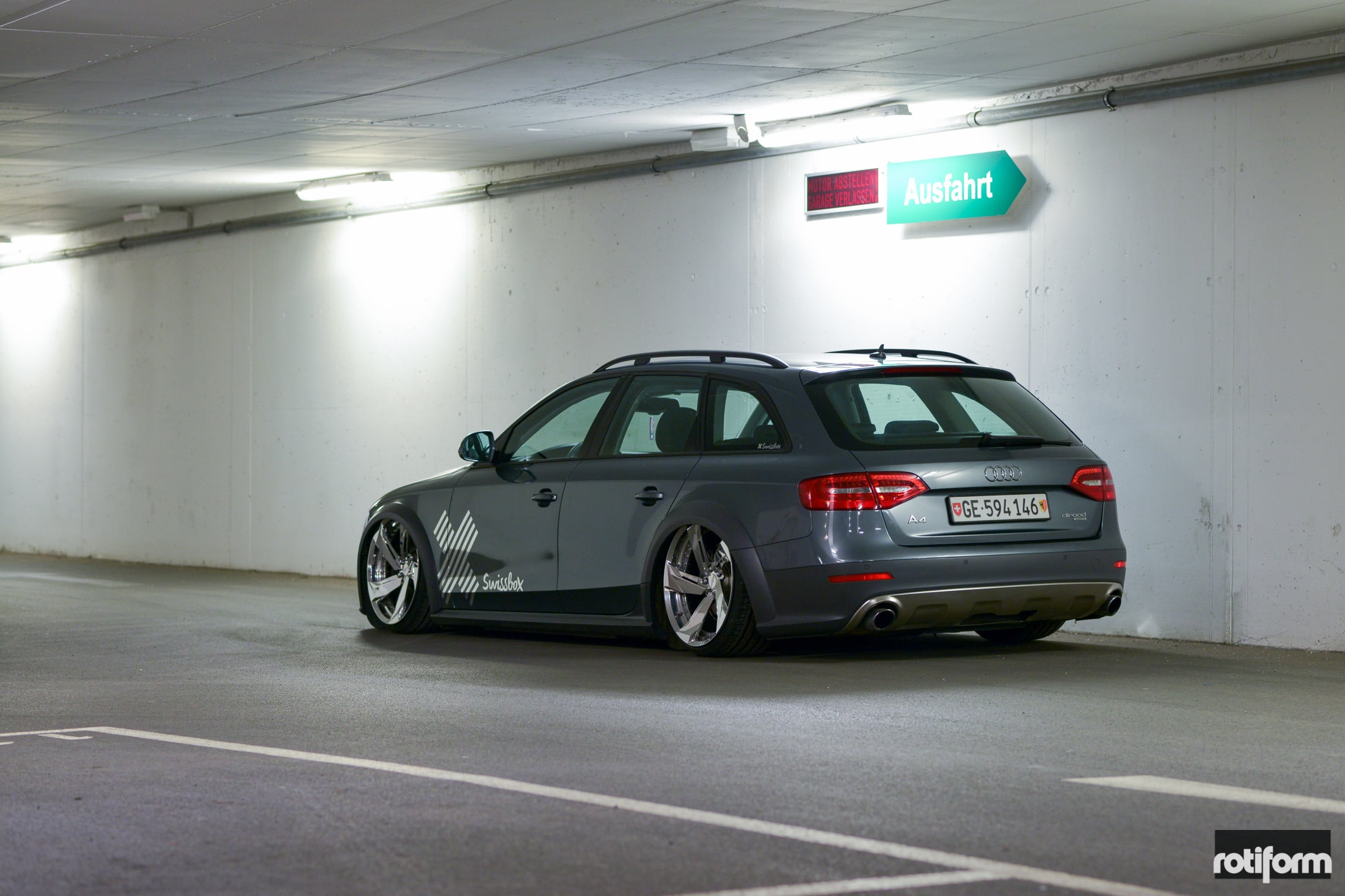 Roofline Spoiler with Light on Metallic Audi A4 - Photo by Rotiform