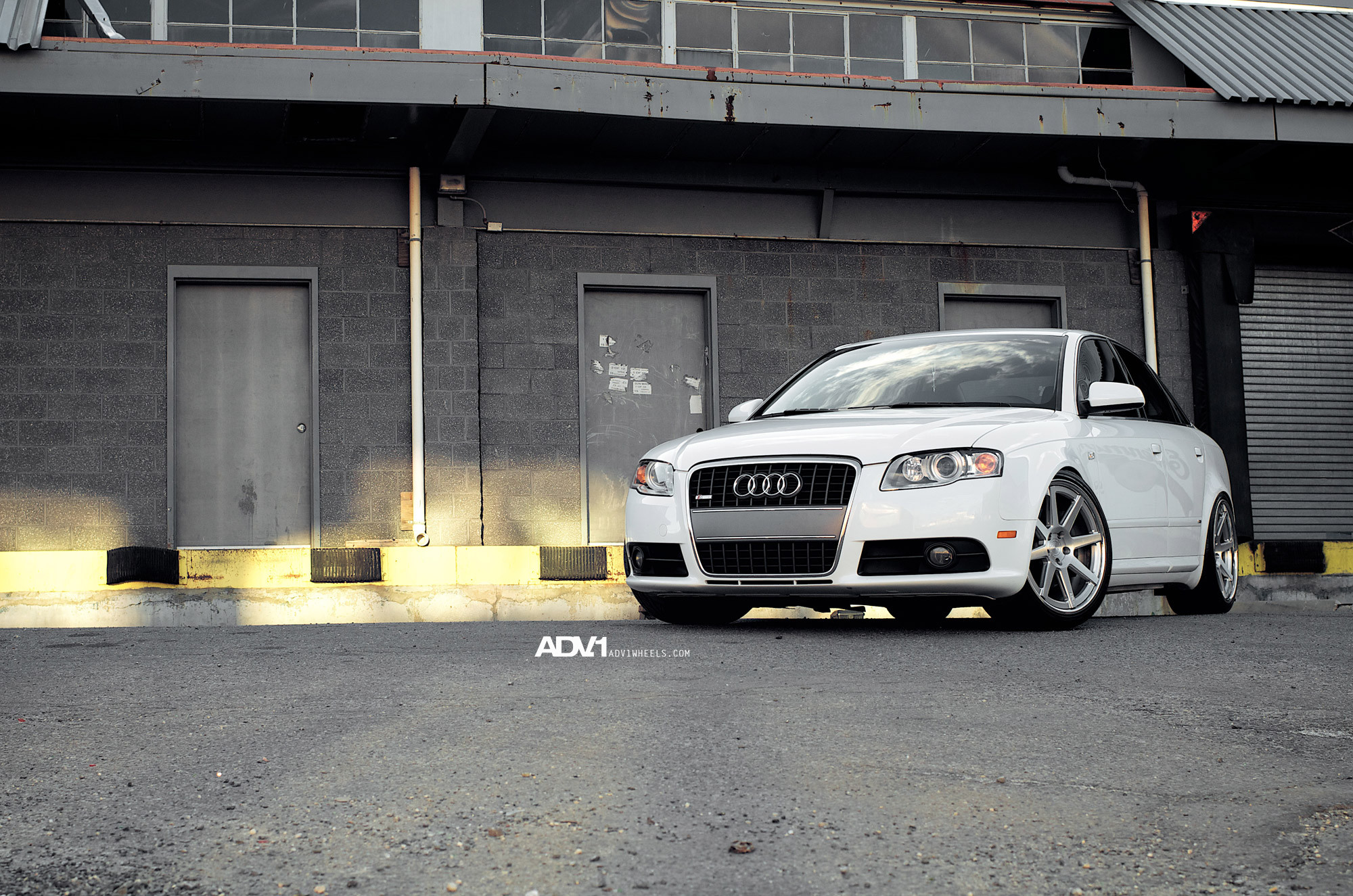 White Audi A4 with Halo Headlights - Photo by ADV.1