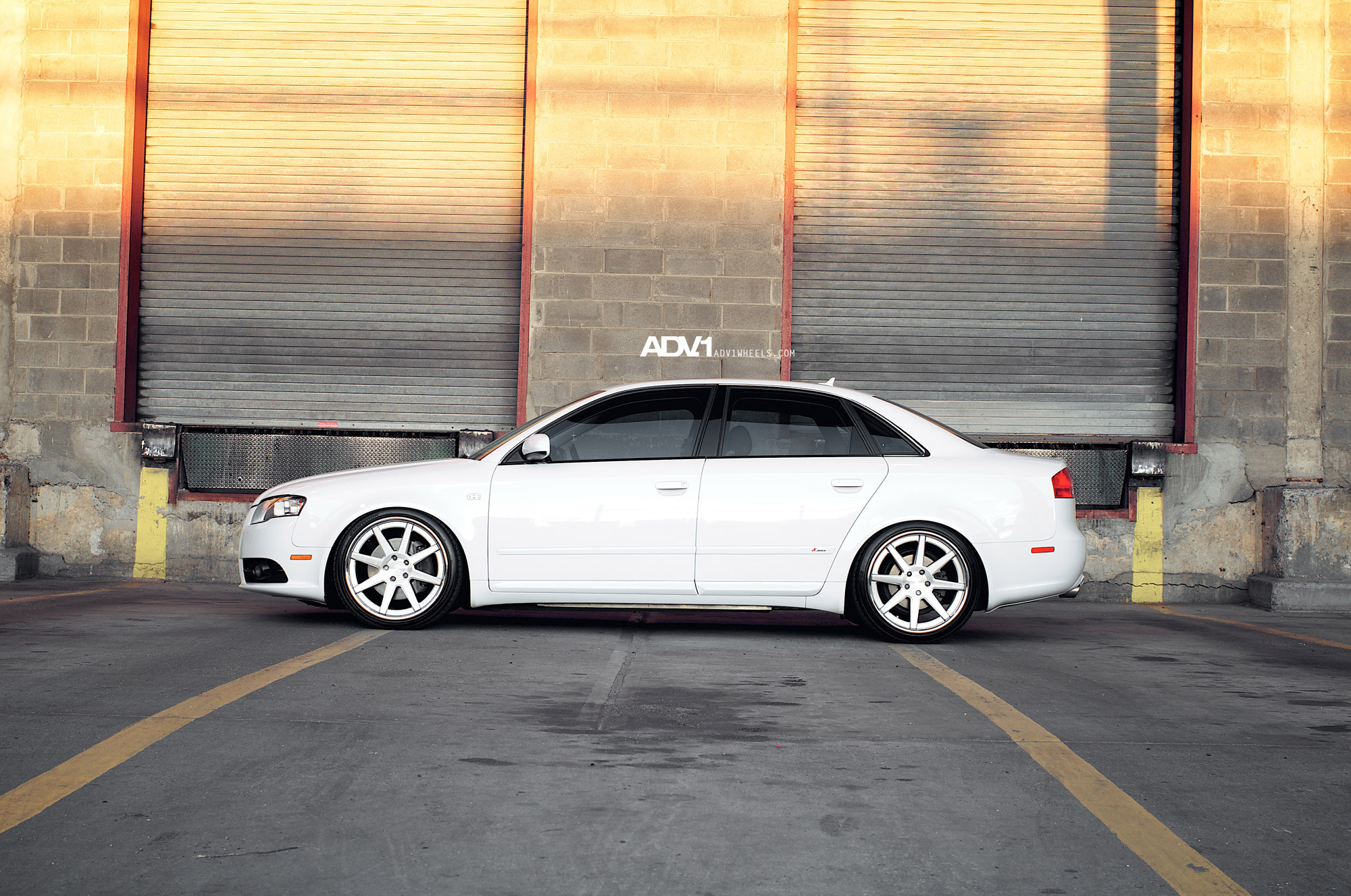 Chrome ADV1 Wheels on White Audi A4 - Photo by ADV.1
