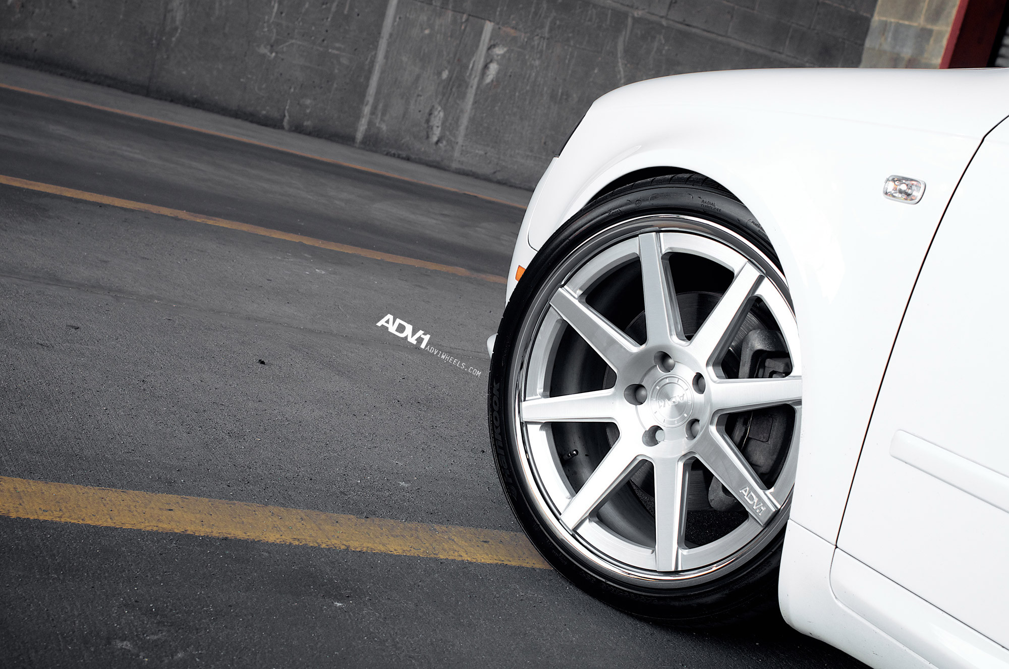 ADV08 Chrome Rims on White Audi A4 - Photo by ADV.1
