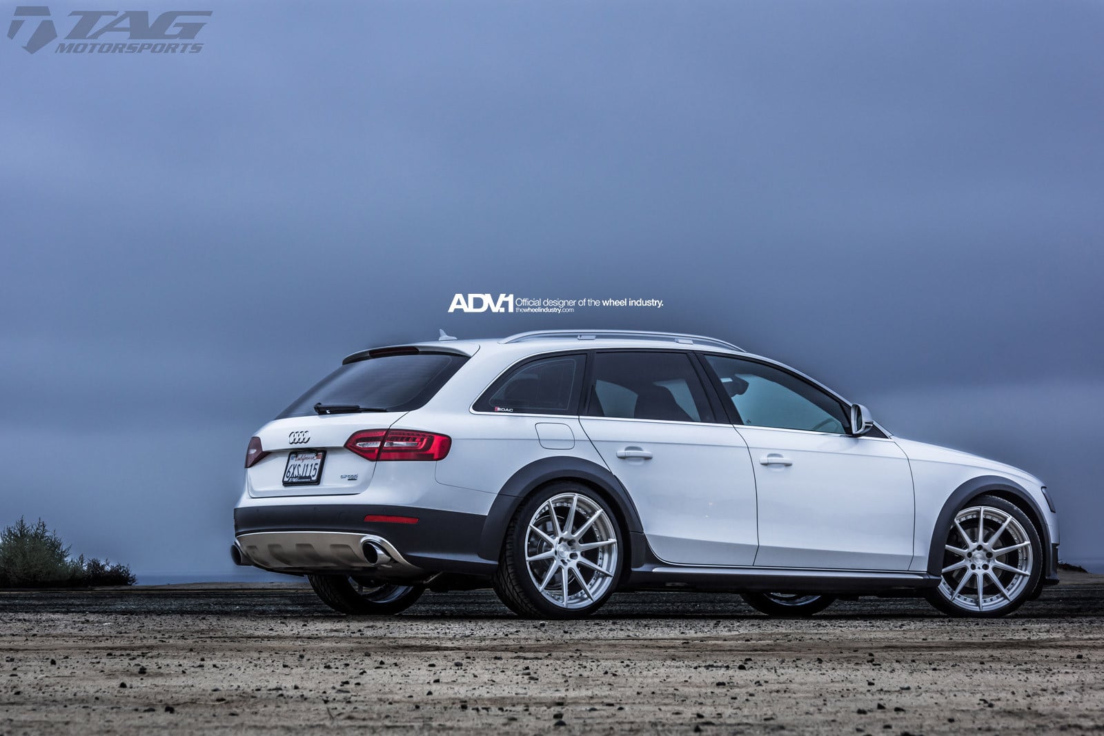 White Audi A4 with Custom Rear Diffuser - Photo by ADV.1