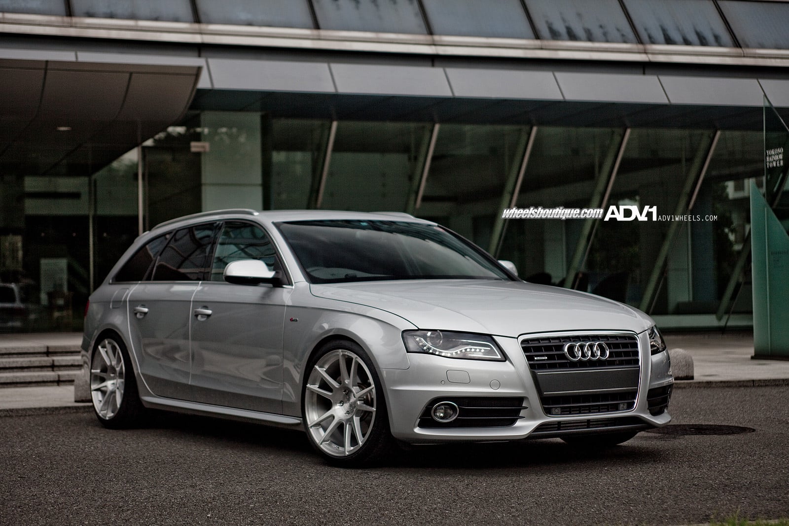 Silver Audi A4 with Custom Front Bumper - Photo by ADV.1